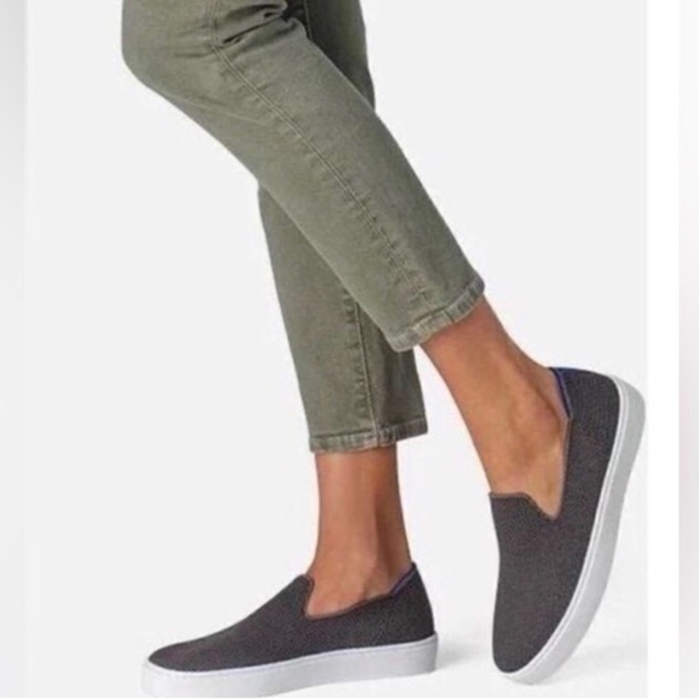 Rothy’s The Original Slip On Dark Grey Comfort Sneakers Shoes US -W 10.
